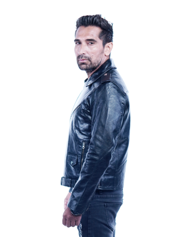 Men’s Black Leather Biker Jacket – Genuine Motorcycle Style -By Umhashco - Image 3