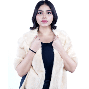 Women’s Luxury Beige Faux Fur Shrug – Elegant & Warm By Umhashco