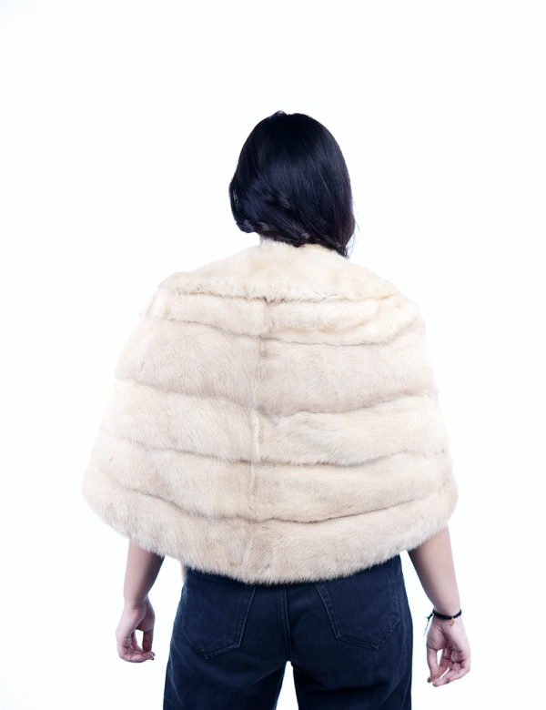 Women’s Luxury Beige Faux Fur Shrug – Elegant & Warm By Umhashco - Image 5
