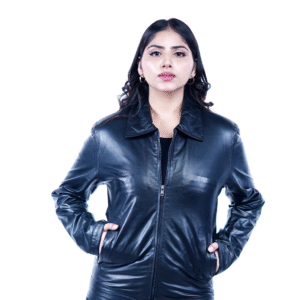 Women’s Black Sheep Leather Jacket – Classic & Stylish- By Umhashco