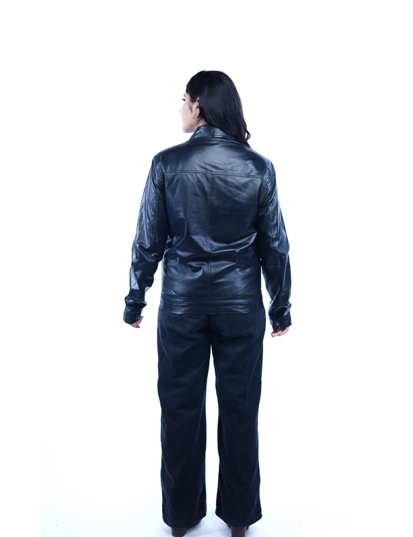 Women’s Black Sheep Leather Jacket – Classic & Stylish- By Umhashco - Image 6