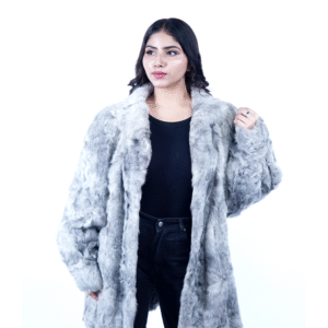 Women’s Luxury Grey Faux Fur Winter Coat – Stylish & Cozy- By Umhashco